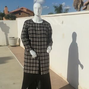 Alfani Black and Cream Pea Coat